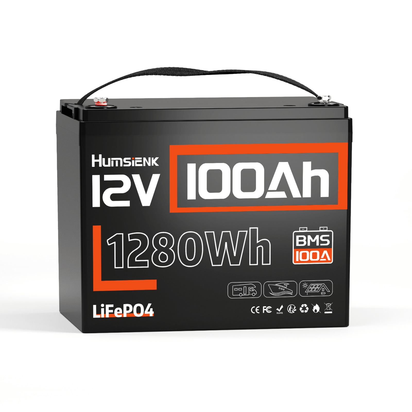 Humsienk 12V 100Ah Lithium LiFePO4 Battery